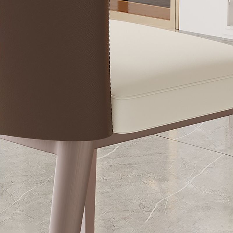 Kitchen Home Upholstered Dining Chair Leather Wingback Armless Chair