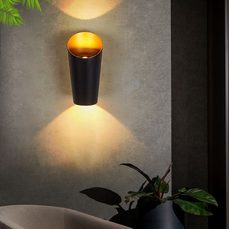 Modern Style Cylinder Shade Wall Lamp Metal 2 Light Sconces for Outdoor