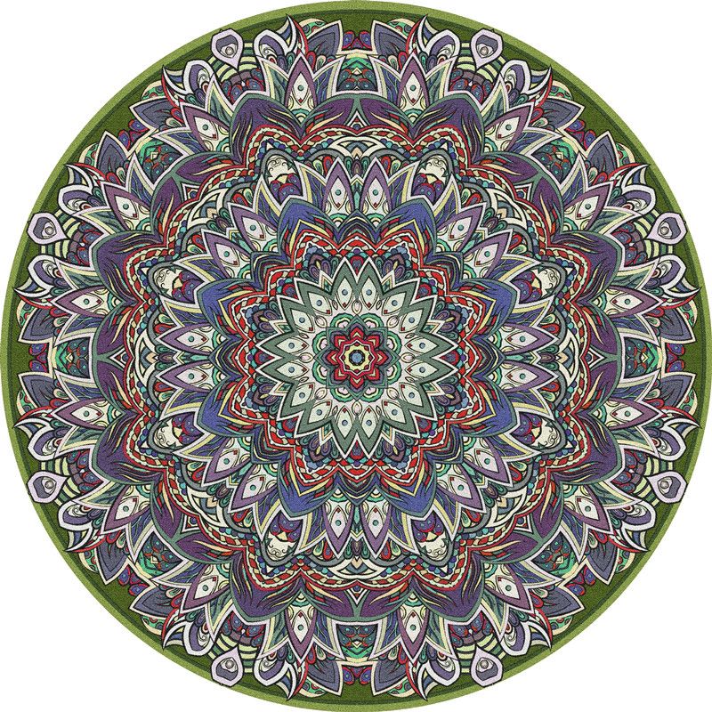 Tapis d'intérieur persan multicolore rond Polyester tapis à imprimé floral