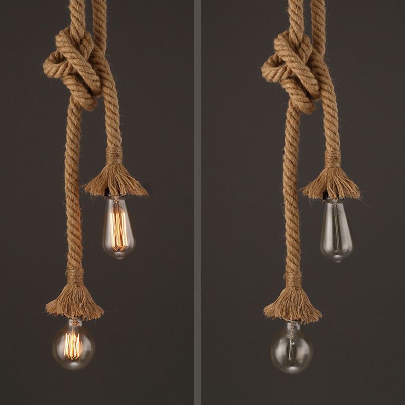 Rope Pendant Lighting Fixtures Industrial Multi Light Hanging Ceiling Lights
