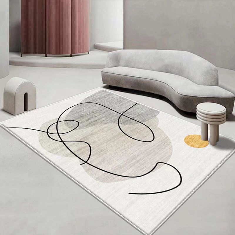 Orange Modern Rug Polyester Color Lump Indoor Rug Washable Rug for Sitting Room