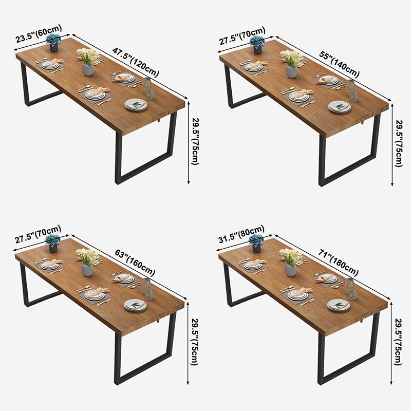 Table à manger en bois massif de style industriel