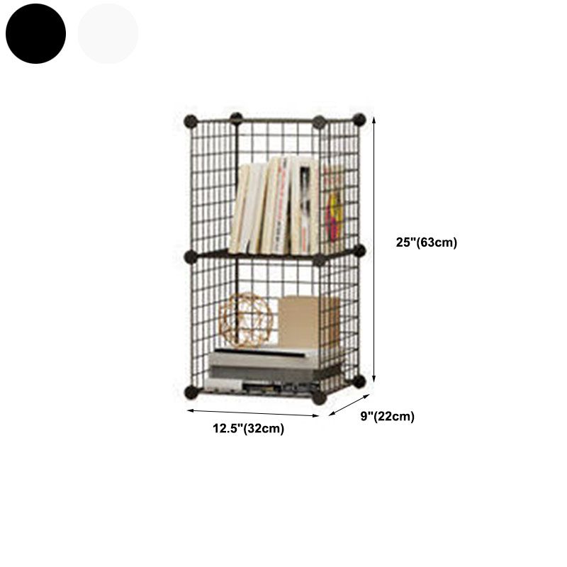 Contemporary Metal Shelf Bookcase Closed Back Home Book Shelf