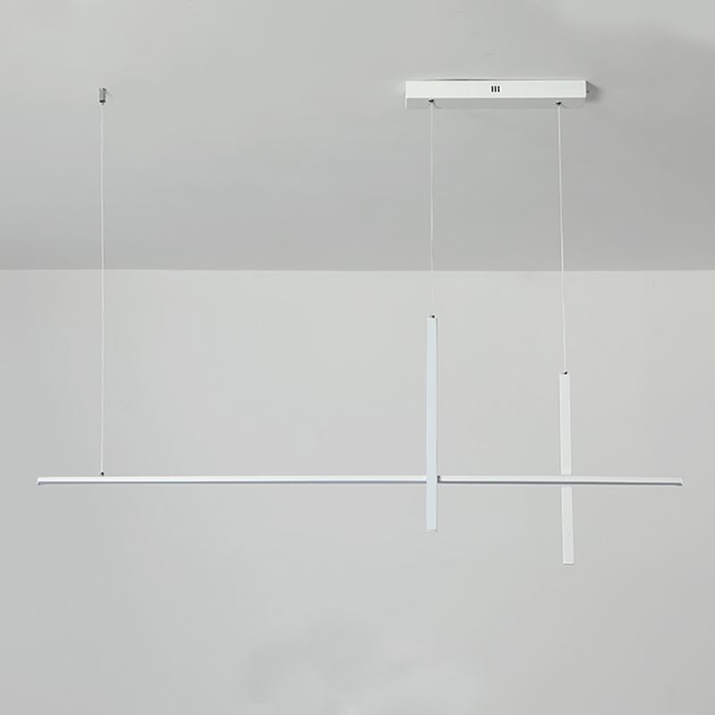 Modern lineair eiland plafondlicht metalen kroonluchter verlichtingsarmaturen met acrylschaduw