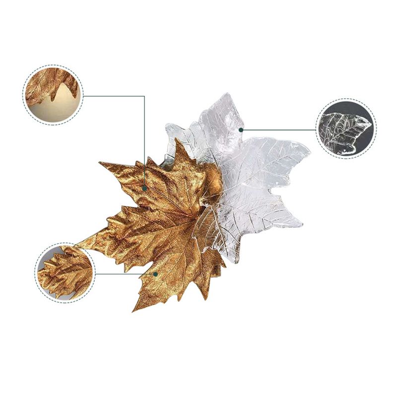 Modern Leaf-shaped Wall Mounted Light Fixture Crystal Sconce Lights for Living Room