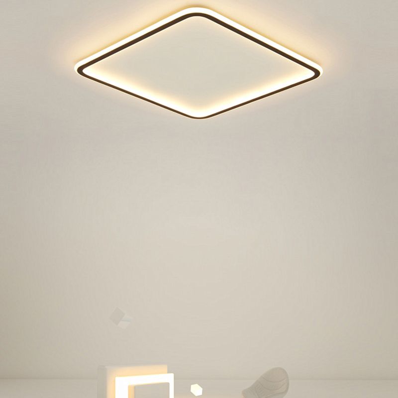 Metal Square Flush Plafond Light Modern 1 Light Flush Plafond Lighttures en noir