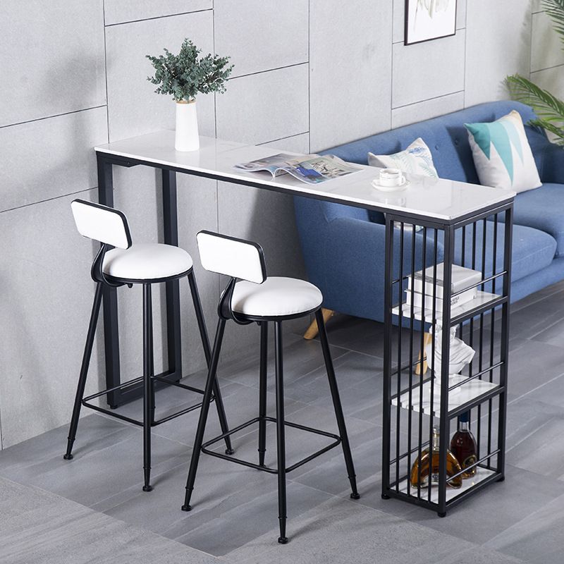 Industrial Style 1/2/3 Pieces Bar Table Set Rectangle Bar Table with Metal Stools
