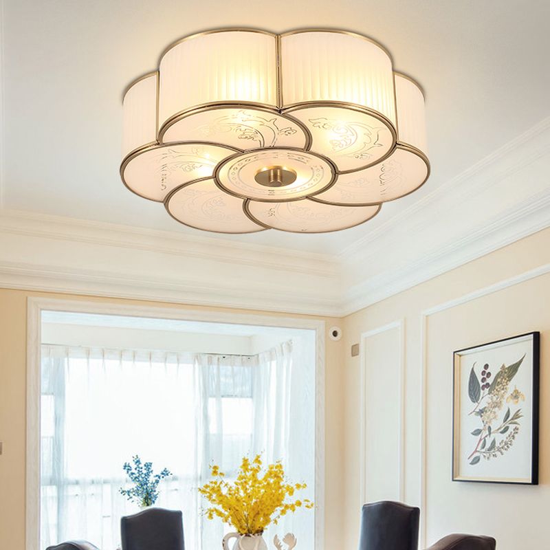 Dachte Glasdecke Licht im Kolonialstil Kupfer geometrische Deckenbefestigung