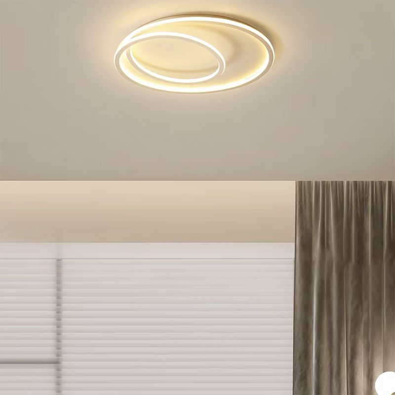 Single Modernism White Flush Mount Lighting Unique Ceiling Light for Bedroom