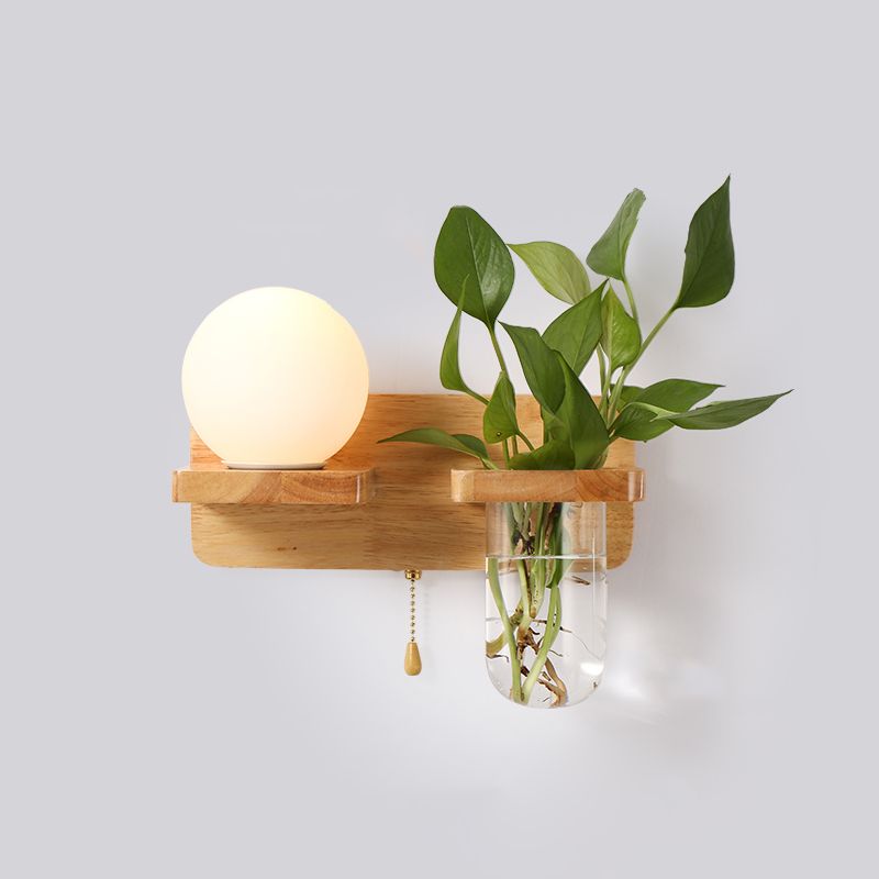 Ronde schaduw van 1 licht zonder planten Wand SCONCE Moderne eenvoudige stijl glazen wandverlichting