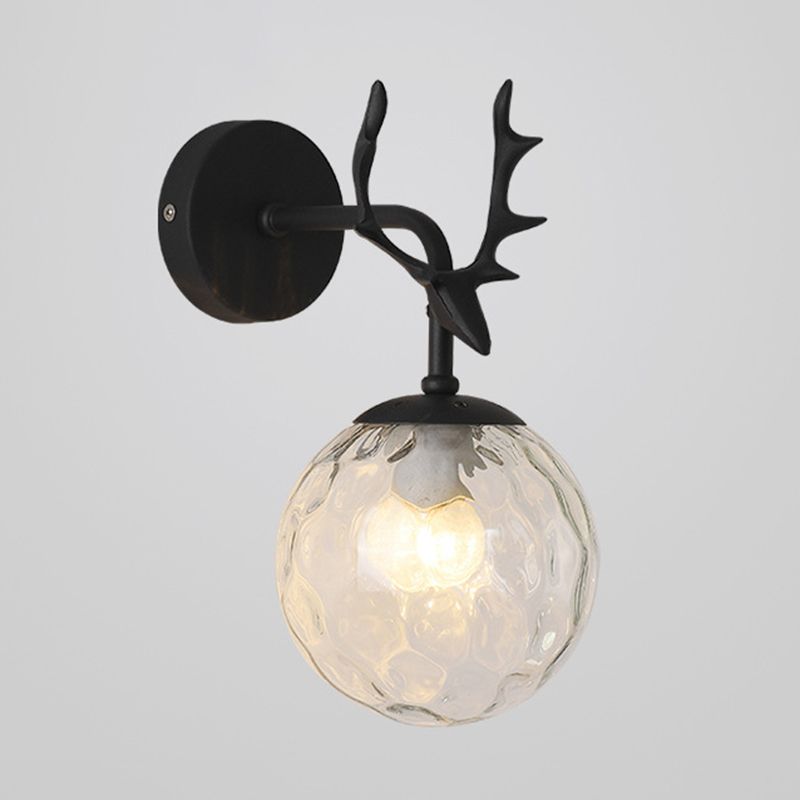 Glass Globe Sconce Light Modern 1-Light Sconce Light Fixture