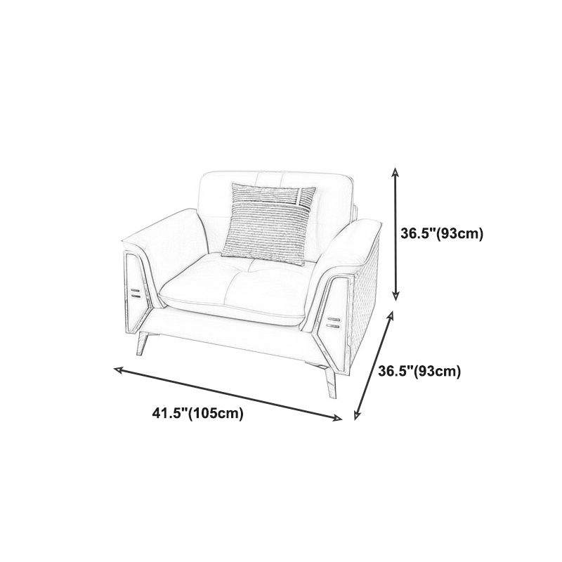 Contemporary Biscuit Back Sofa with Flared Arm for Apartment 36.61"