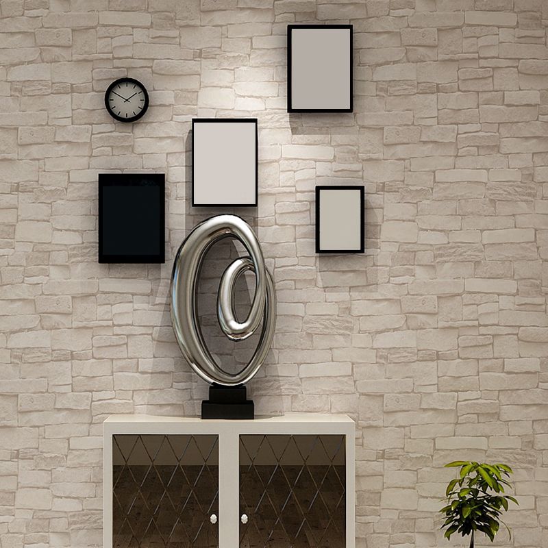 Waterproof Brick Effect Wallpaper Roll Non-Woven Industrial Wall Decor for Coffeeshop