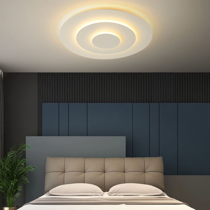 Lacquered Metal LED Flush Mount in Modern Concise Style Acrylic Geometric Ceiling Light in White