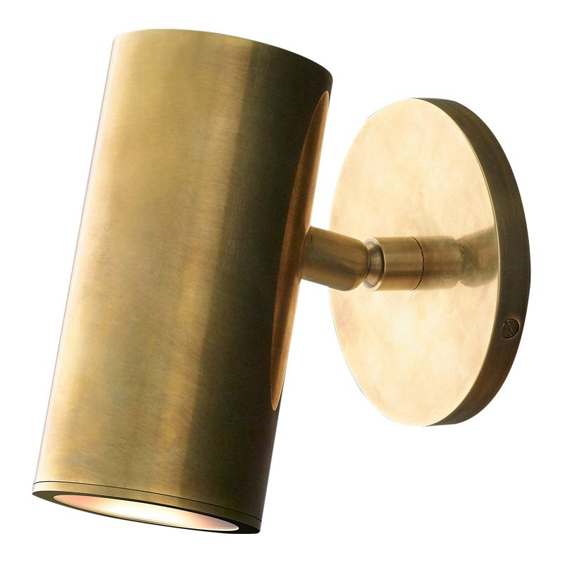 Half Cylinder Shade Metal Wall Sconce Modern Style 1 Light Wall Mounted Light in Brass