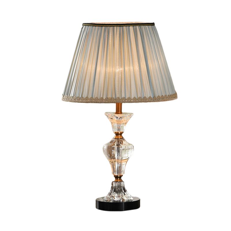1 Head Living Room Table Lamp Modernist Red/Blue Reading Light with Conical Fabric Shade