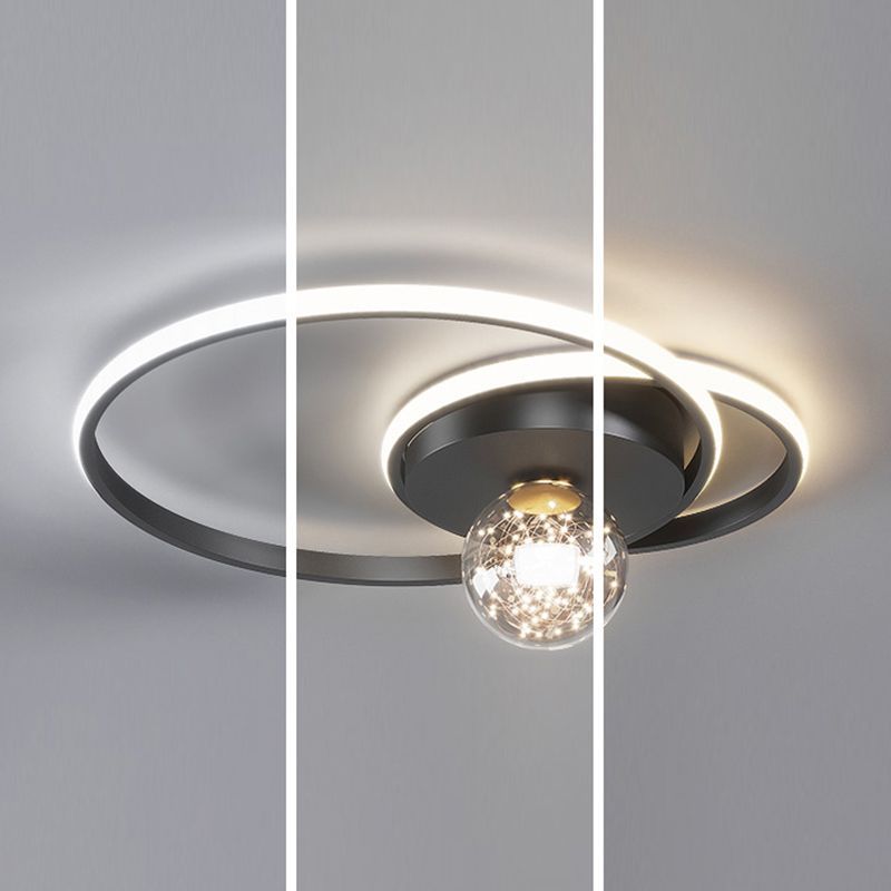 Modern Style Linear Shape Ceiling Fixtures Metal 3 Light Flush Ceiling Light Fixtures