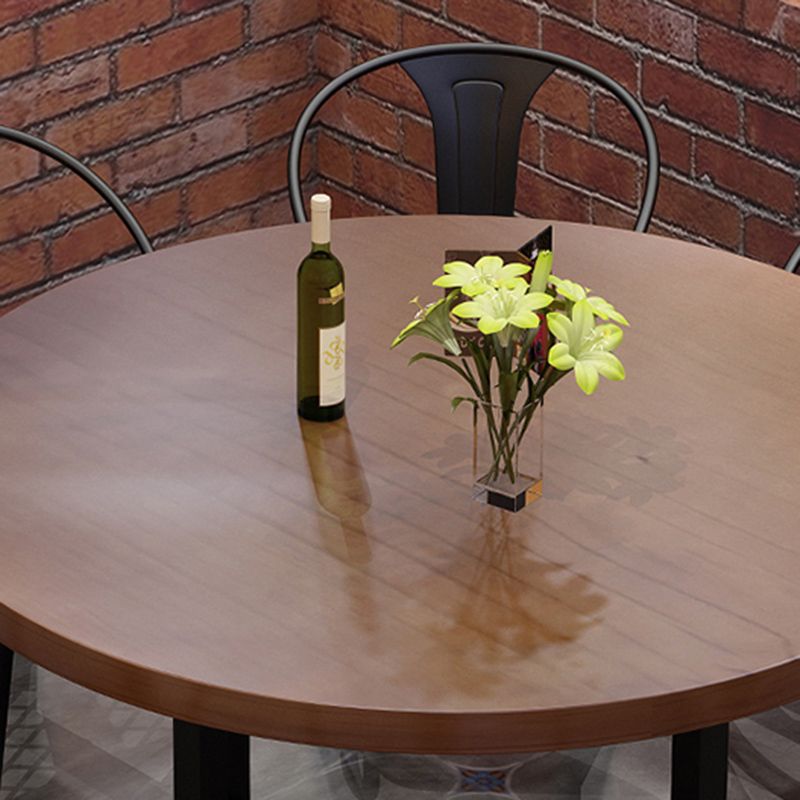 Round Dining Set 1/2/9 Pcs Solid Wood Dining Table with Metal Chairs