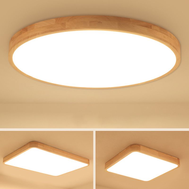 Lámpara de techo empotrada moderna, lámpara empotrada de madera