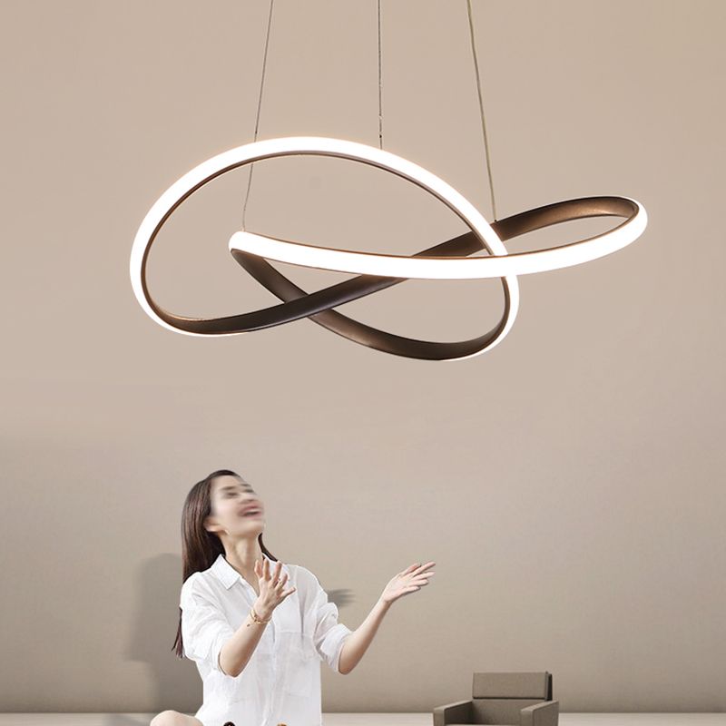 Modern Dining Room Lighting Twisted Turned Lighting Fishersts con ombra acrilica