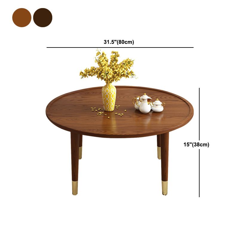 Modern Round Wooden Tray Top Coffee Table 4 Legs Cocktail Table