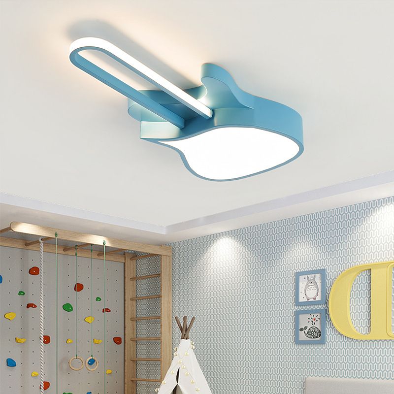 23"/26" W Gitaarvorm Inbouwverlichting Cartoon Acryl LED Blauw/Roze Plafondlamp voor Slaapkamer, Warm/Wit Licht