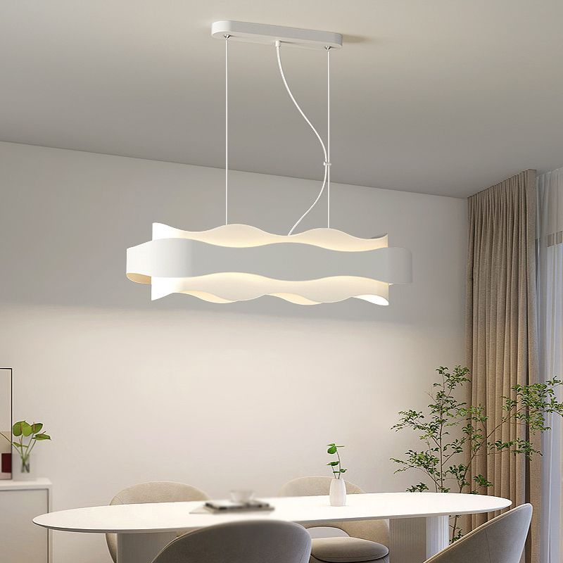 Modern Metal Pendant Light Geometric Shape Island Light with Acrylic Shade for Living Room