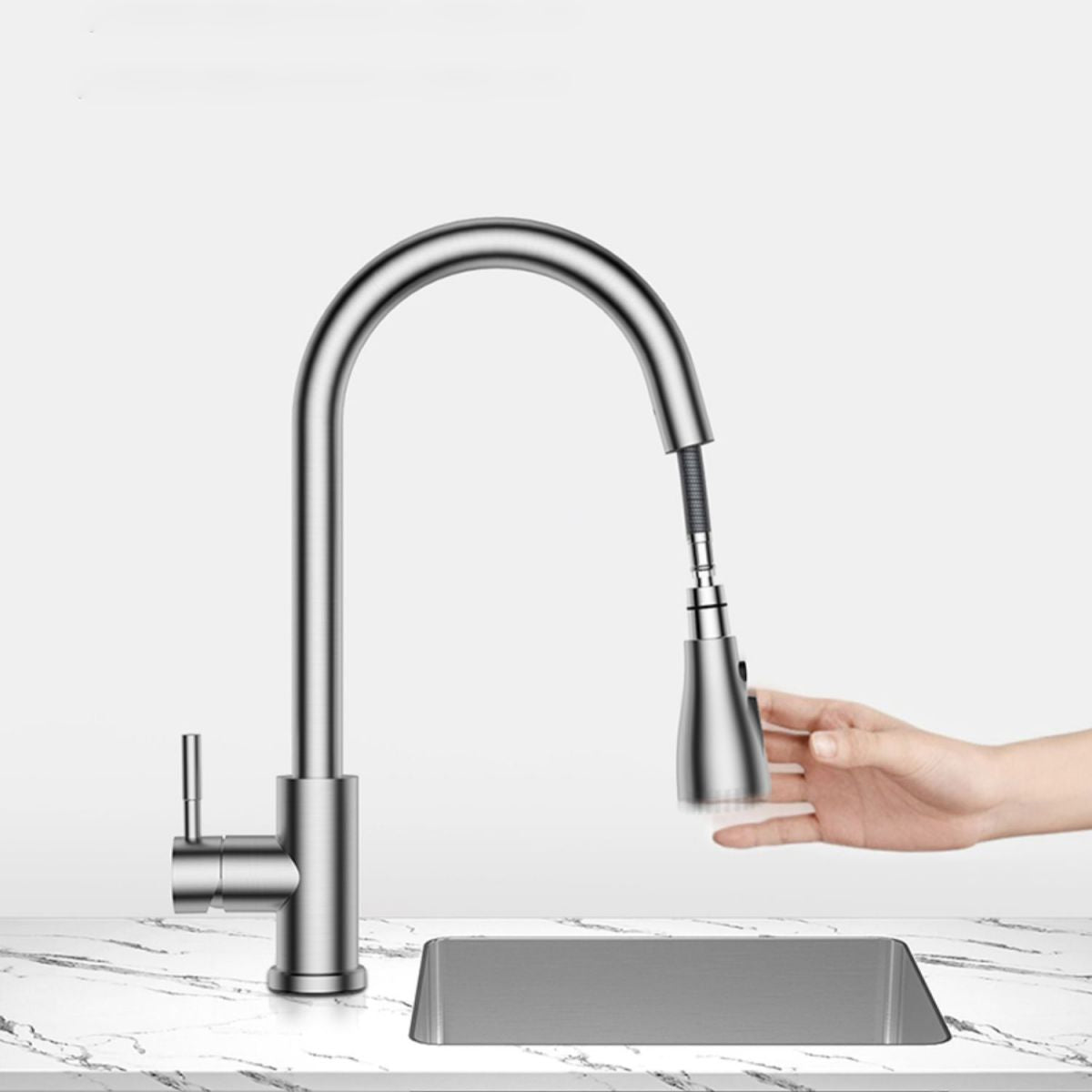 Modern Style Kitchen Faucet High Arc Pull Down Kitchen Faucet