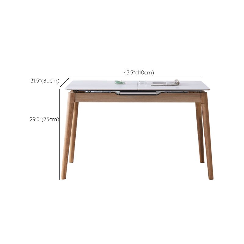 Simplicity Extendable Dining Table Home Sintered Stone Fixed Desk