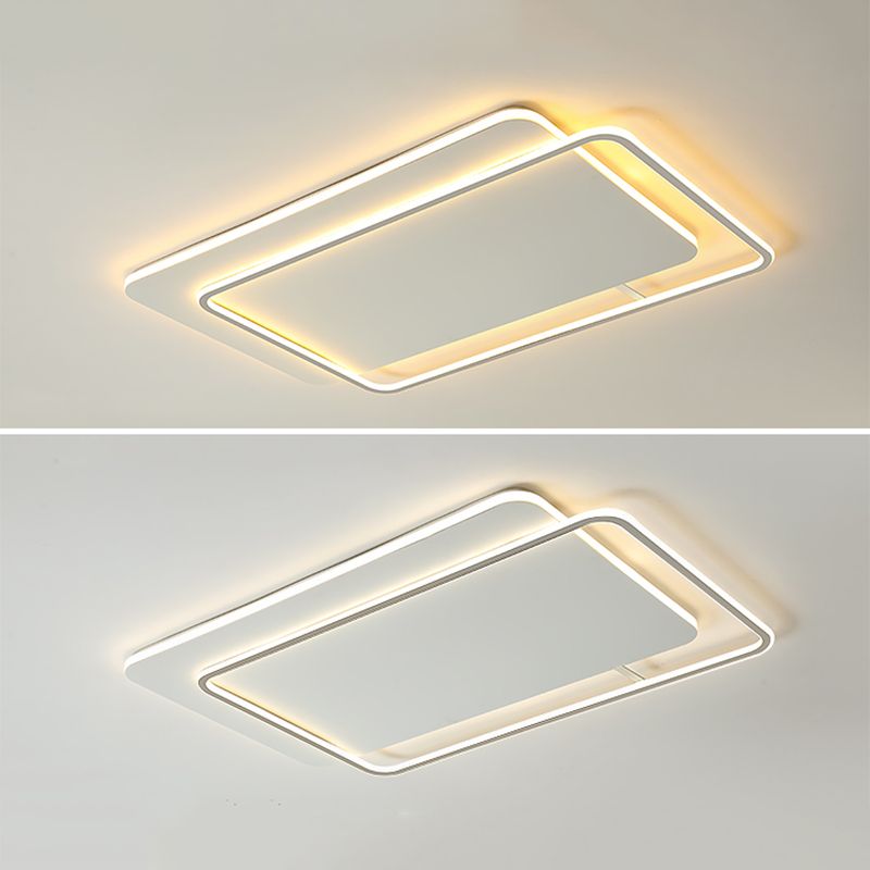 Modern LED Metal Flush Light White Flush Mount Ceiling Light for Living Room