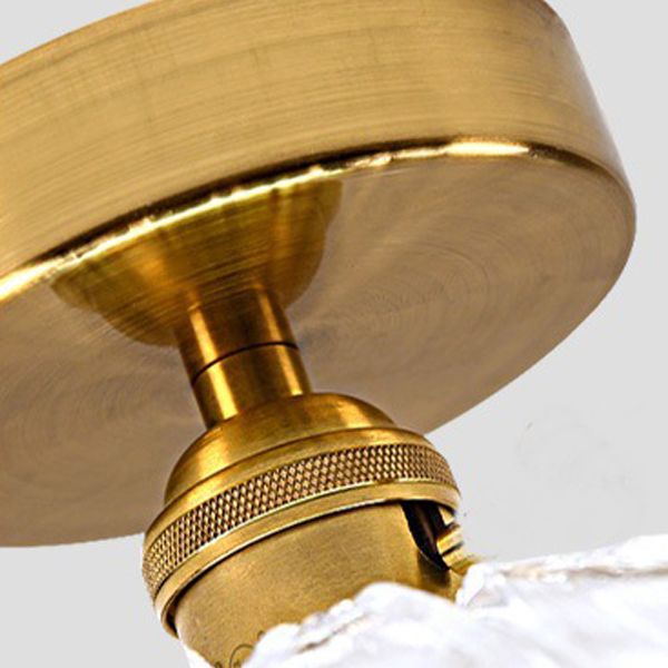 Single Golden Flush Mount Lighting Glass Ceiling Light for Living Room