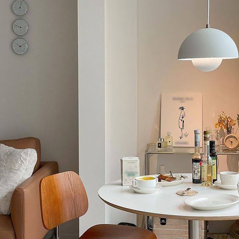 Round Shape Metal Hanging Light Nordic Macarons 1-Light Hanging Mounted Light