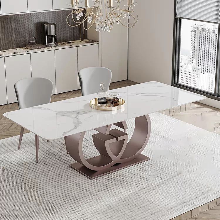 Designer Style Sintered Stone Dining Set Rectangle 1/3/4/7 Pieces Dining Room Table Set