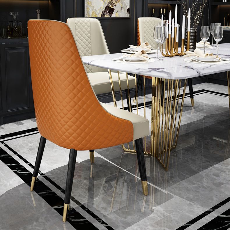 Silla de comedor de estilo moderno, silla auxiliar de madera sin brazos para cocina (juego de 2)