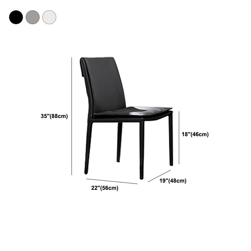 Upholstered Side Chair Faux Leather Modern Dining Side Chair