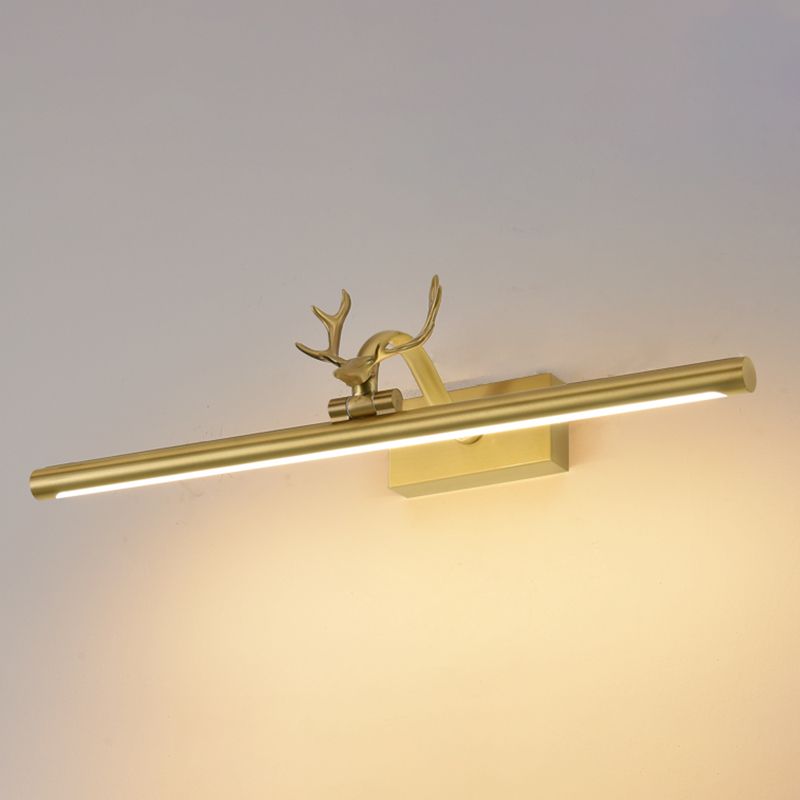 1 Light Linear Wall Sconce Postmodern Style Metal Wall Lighting for Shower Room