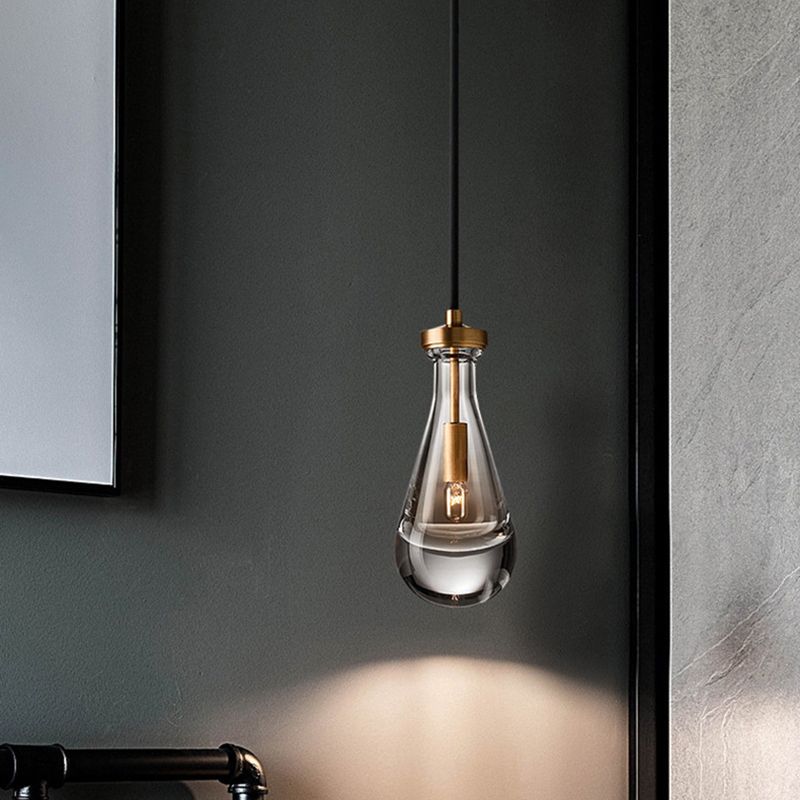 Kristalbrons enkele hanglamp in moderne luxe stijl koper traanhanglamp