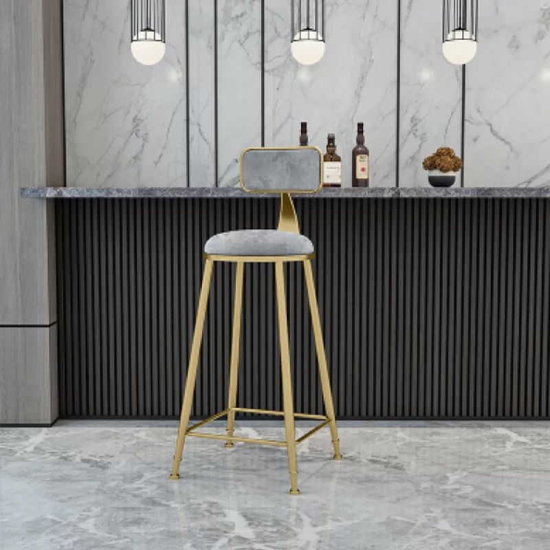 Industrial Armless Dining Stools Round Bar Stools with Metal Base
