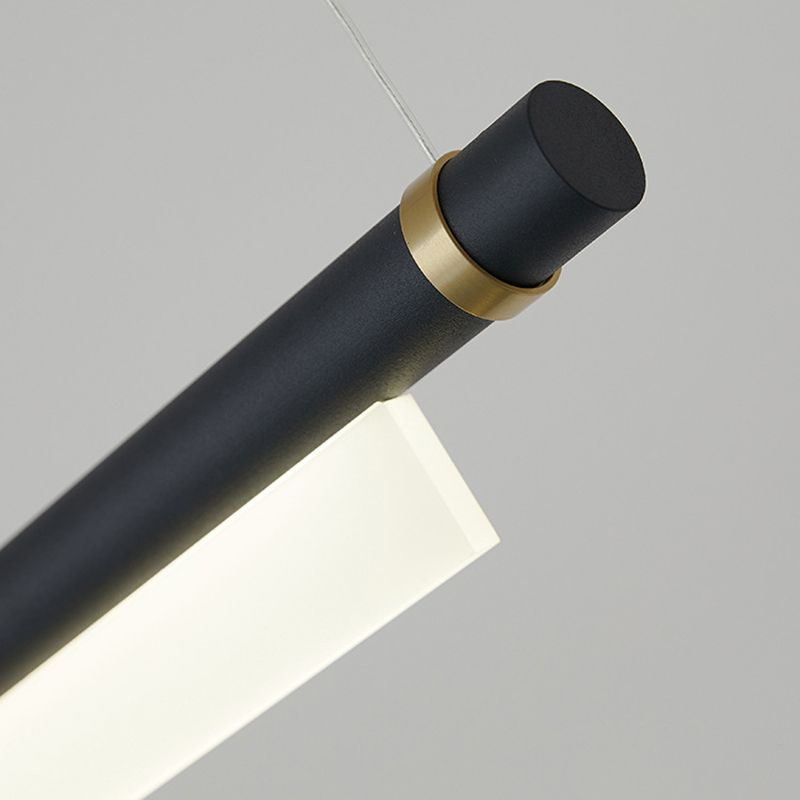 Lampada il lampadario in metallo lineare dell'illuminazione dell'isola a led moderna per sala da pranzo