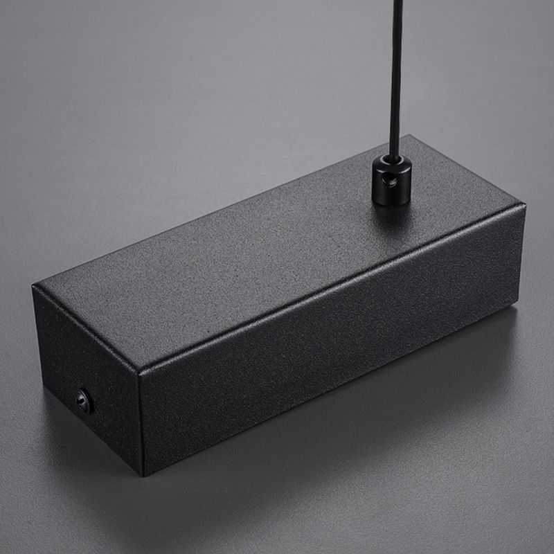 Modern Aluminum Island Light Straight Black Island Pendant for Dining Room