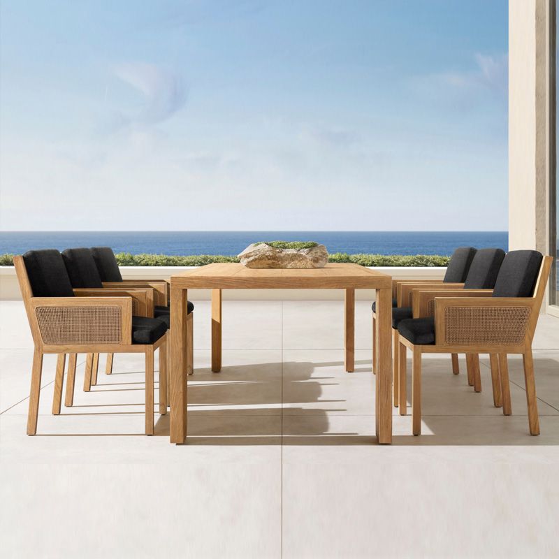 Contemporary White and Brone Patio Dining Chair with UV Protective Finish Cushion
