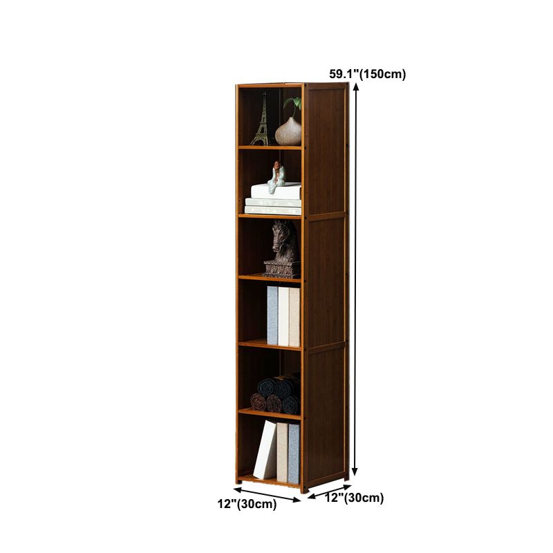 12" W Vertical Wooden Bookshelf Modern Closed Storage Bookcase