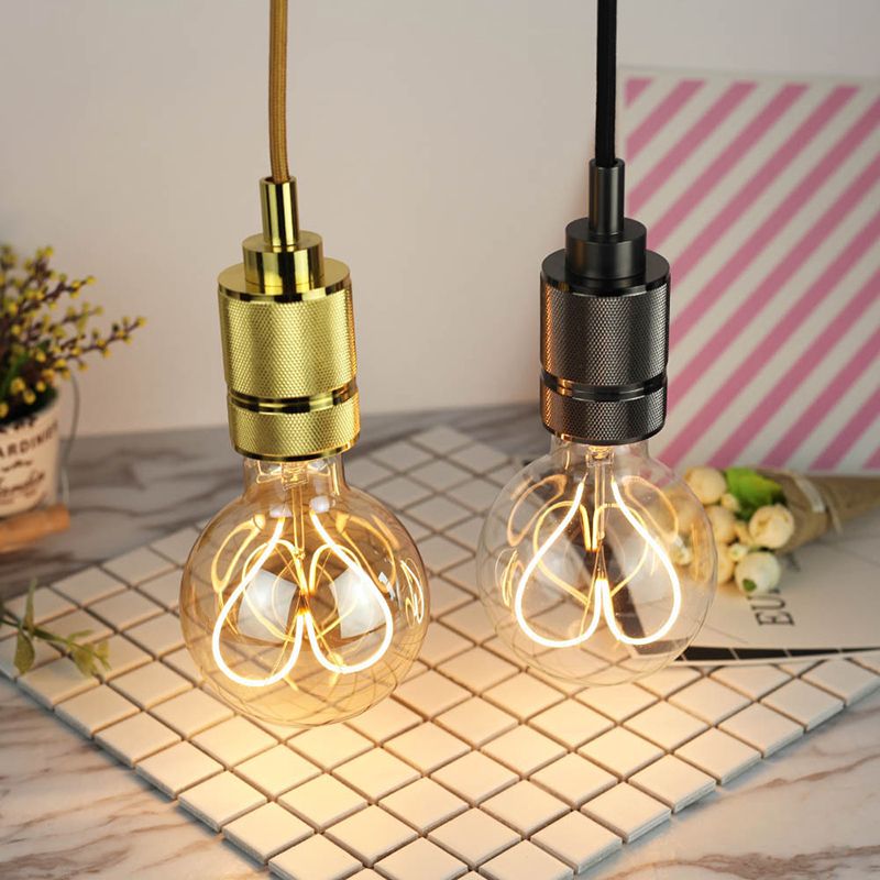 Single Bulb Industrial Style Hanging Light Metal Plating Lamp Holder Vintage Suspension Lighting Fixture with 59" Adjustable Wire