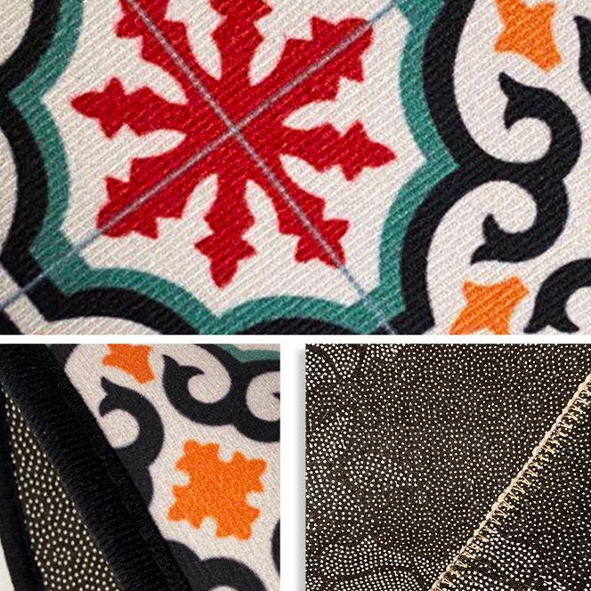 Glamam tradicional diseño floral alfombra shabby chic poliéster alfombra de área resistente a las manchas de cuidado fácil para sala de estar