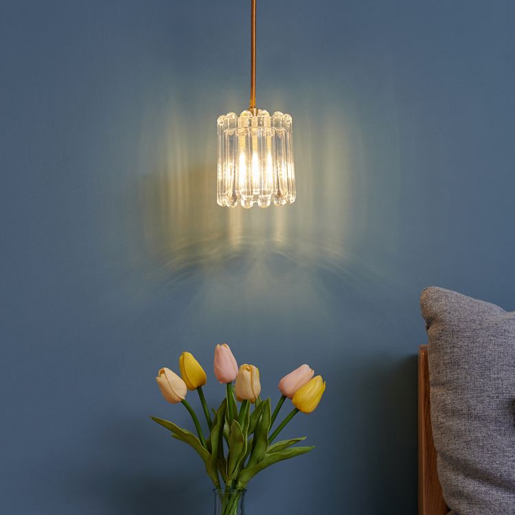 Crystal Hanging Lights Modern Style 1 Head Hanging Mount Fixture for Bedroom