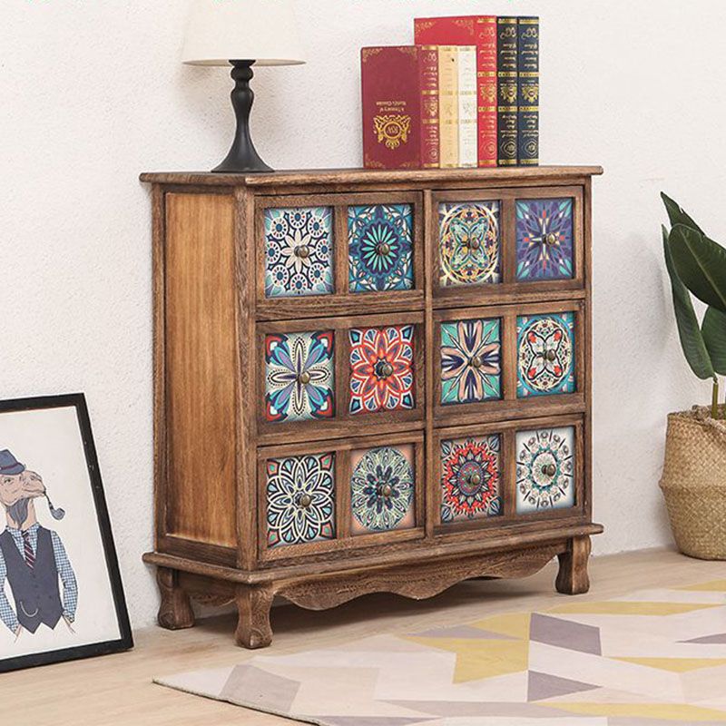 Coastal Storage Chest Solid Wood Dresser , 11.7/14.04 Inch Width