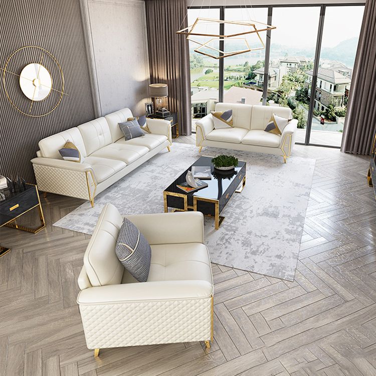 Contemporary Biscuit Back Sofa with Flared Arm for Apartment 36.61"