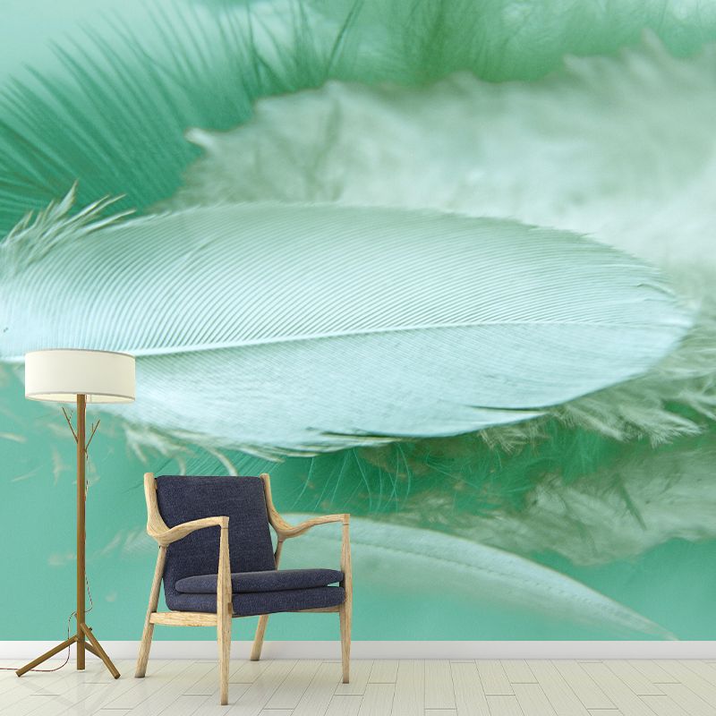 Light Bird Feather Mural Eco-friendly Decorative Wallpaper Home Decor