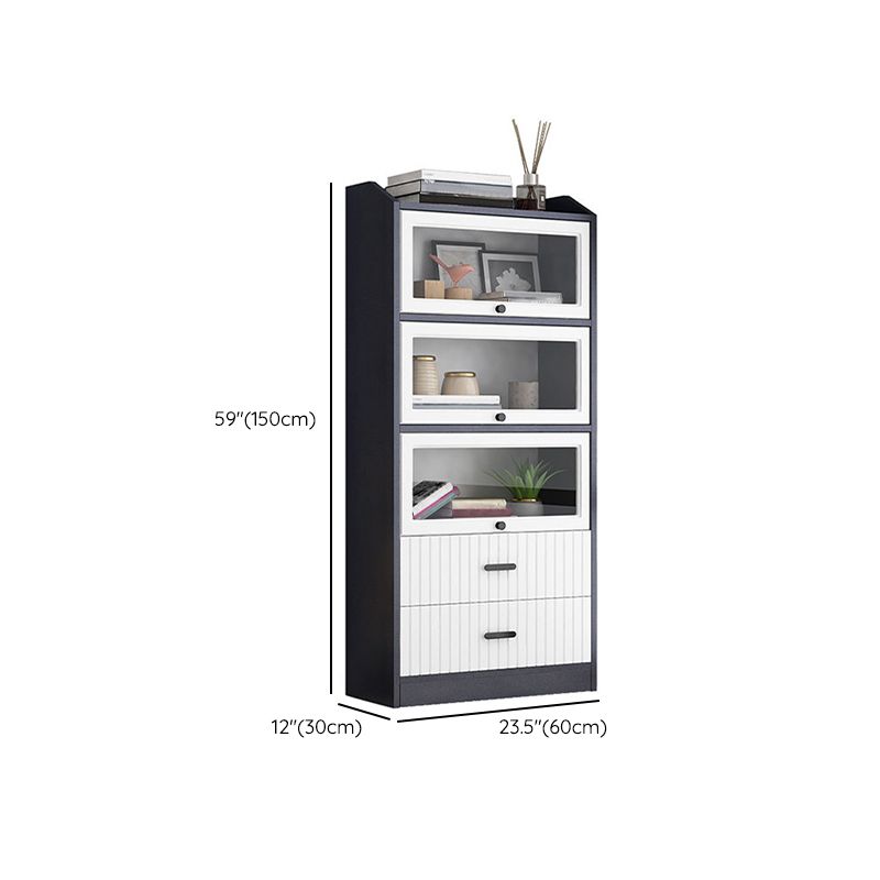 Contemporary Wood Bookshelf Standard Book Shelf for Home Office 11.8" Wide