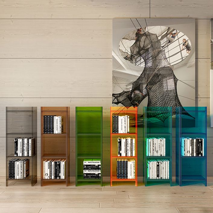 Acrylic Vertical Standard Bookshelf Scandinavian Closed Back Bookshelf